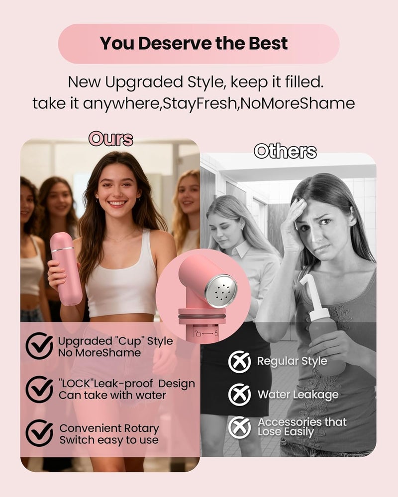 Redsack Peri Bottle for Postpartum/Perineal Care,Manual Handheld Portable Bidet for Feminine Hygiene & Travel, 380ml Leakproof,BPA-Free Sprayer for Men/Women/Baby (Pink, General) - Image 5